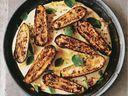 Charred zucchini with yogurt from Ottolenghi Test Kitchen by Yotam Ottolenghi and Noor Murad.