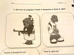 Textbook images, as shown in this handout image, from Centennial High School in Greenfield Park shared on social media are being called out as racist as it requires students to describe two "gangsters" pictured as racialized people.