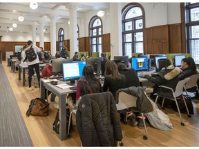Students are seen in the library of John Abbott College in February 2020 after it reopened after renovations. Fariha Naqvi-Mohamed says her years there "were among the best of my educational career."