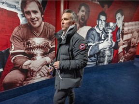 Canadiens interim head coach Martin St. Louis walks through the bowels of the Bell Centre in Montreal on  Feb. 24, 2022. On Feb. 9, 2022, the Canadiens pulled the plug on Dominique Ducharme when Montreal was 8-30-7. The team is now 7-4 under St. Louis.