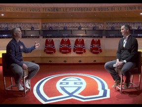 Marc Denis, right, interviewed Martin St. Louis for a 30-minute special that aired on RDS. One part of the interview that surprised him a bit was when St. Louis spoke about the sense of fear he felt when he was first named the Canadiens' interim head coach.