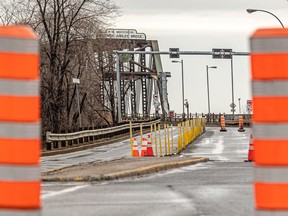 Montreal's Victoria Bridge was closed to vehicles in both directions because of an emergency inspection on Thursday March 24, 2022.