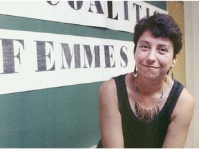 Françoise David in 1994, when she was president of the Fédération des femmes du Québec. After the 1989 Polytechnique massacre, David says in a new biography, "editorialists, columnists and intellectuals started to ask out loud: is it possible that feminists went too far?"