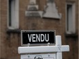 MONTREAL, QUE.: August 18, 2020 -- Sold signs on residential real estate placards in the Westmount district of Montreal, on Tuesday, August 18, 2020. (Allen McInnis / MONTREAL GAZETTE) ORG XMIT: 64
