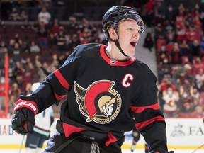 Physical power forward Brady Tkachuk leads the Senators in points (44) and penalty minutes (98).