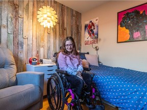 Sandrine Korsos, 19, in her redesigned room in Dollard-des-Ormeaux. Espace Espoir is a foundation that offers children and adolescents with chronic illnesses or disabilities a renovated bedroom.