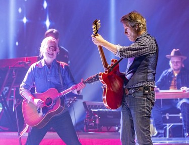 Blue Rodeo's Greg Keelor, left, and Jim Cuddy in concert at Place des Arts in Montreal on Wednesday, April 6, 2022.
