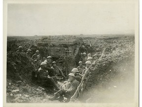 Canadian soldiers in a captured German machine-gun emplacement, Battle of Vimy Ridge, April 1917. We would do well to remember that we have been through a lot together, and that the issues dividing Canadians today are nothing compared to the blood-letting battles we have faced in the past. (George Metcalf Archival Collection CWM 19920085-917 O.1164)