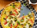 Tomato caprese quiche from The Fresh Eggs Daily Cookbook by Lisa Steele.