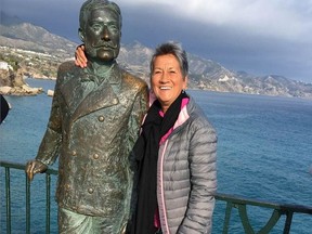 Micheline Lupien, in Malaga, Spain, in 2019. When not abroad, she lives, cooks and sleeps on the road in her trusty Dodge Grand Caravan.