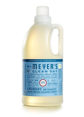 Clean your laundry while protecting the waterways in your community.  Ms. Meyer's Clean Rainwater Laundry Detergent, $22, www.well.ca.
