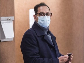 Nicola Spagnolo, at the Montreal courthouse in Montreal Tuesday, April 19, 2022. He was beginning his trial for an aggravated assault on a man in Old Montreal in August 2020.