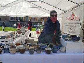 Potter Susan Weaver at the 2021 editon of the Empty Bowls event in Pointe-Claire.