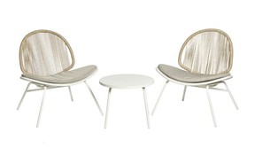 Inspiration from Mid-Century Modern design is on trend for outdoor furnishings. Ixtapa Outdoor 3-Piece Seating Set, $280, www.Homesense.ca