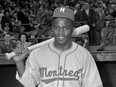 Jackie Robinson with the Montreal Royals in April 1946.