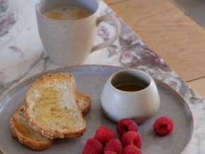 Handmade gifts support local artists and tell stories of their own. Valerie Pelletier’s mug, bowl and plate, from $25, www.fermehumminghill.com.