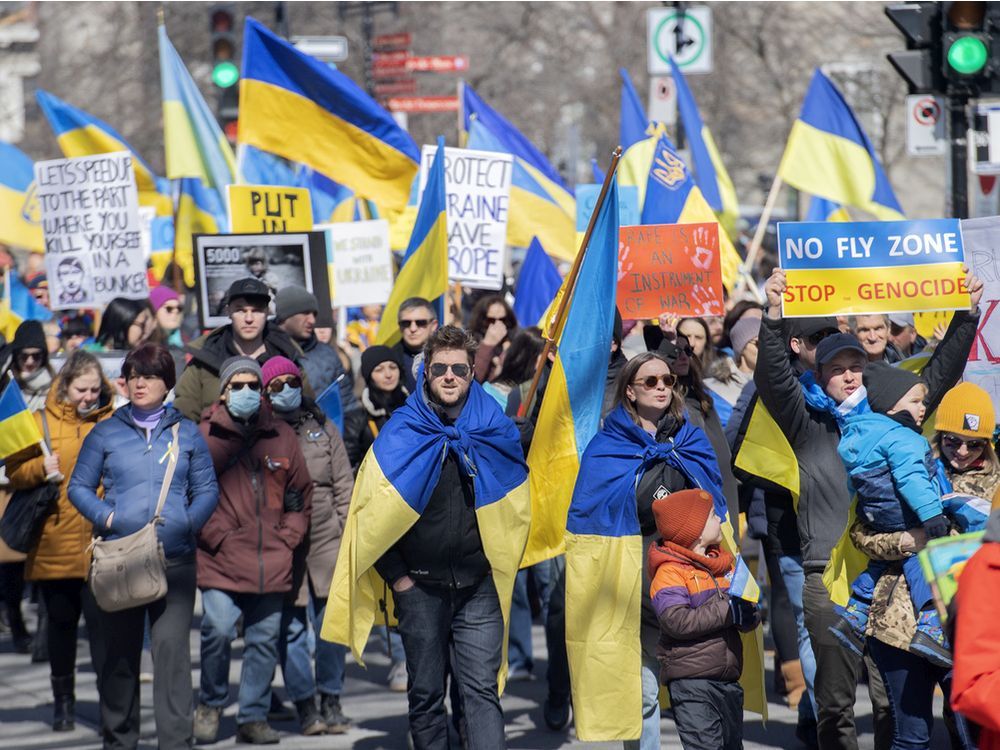 Gallery: Montrealers march in support of Ukraine | Montreal Gazette