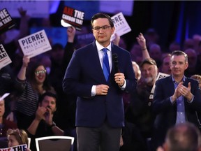 Federal Conservative leadership candidate Pierre Poilievre speaks at an anti-carbon tax rally in Ottawa on Thursday, March 31, 2022.