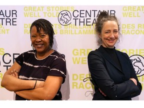 A Play for the Living in a Time of Extinction tells a truthful yet hopeful story about the climate crisis and humanity. Warona Setshwaelo (left) with Eda Holmes, Centaur Theatre’s artistic and executive director (right).