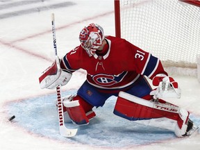 Canadiens goaltender Carey Price makes a save against the Wild during the first period Tuesday night at the Bell Centre.