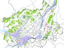 The Montreal Metropolitan Community announced Thursday a regulation that will extend the protection of green spaces and wetlands on its territory by an additional 12,367 hectares.  Shown here are protected lands in green, protected wetlands in blue, and protected Western Chorus Frog habitat in pink.