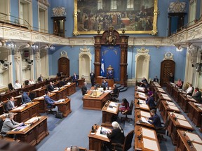 The National Assembly sits for question period in Quebec City.