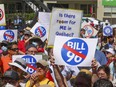 Thousands of Montrealers hit the streets to protest Bill 96 last weekend.