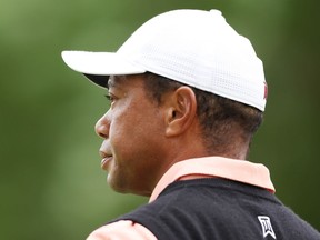 Tiger Woods of the United States walks on the 17th tee during the third round of the 2022 PGA Championship at Southern Hills Country Club on Saturday, May 21, 2022, in Tulsa, Oklahoma.