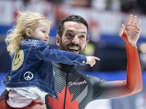 Charles Hamelin and daughter Violette start their days strong with a good breakfast. Hamelin believes all children should have that morning boost.