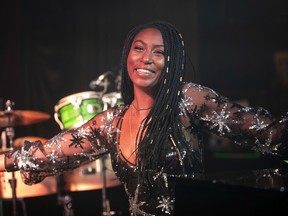 Montreal jazz-soul singer Dominique Fils-Aimé at the National sound stage.
