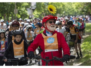 Yvon Pelchat, beside  Lafontaine Park, gets ready to leave on the Tour de l'Île in Montreal on Sunday, June 5, 2022.