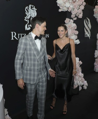Freestyle skier Mikaël Kingsbury and girlfriend Laurence Mongeon at the Grand Prix Party at the Ritz-Carlton Hotel in Montreal Friday, June 17, 2022.