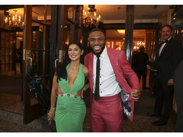 Boxer Jean Pascal with his friend Amanda Rodrigues at the Grand Prix Party at the Ritz-Carlton Hotel in Montreal Friday, June 17, 2022.