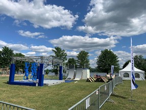Parc national de la Yamaska ​​has teamed up with a partner to add a paid activity called Motion Parc Évolutif, an outdoor facility that features a ninja warrior-style balancing obstacle course.  Photo courtesy of SEPAQ