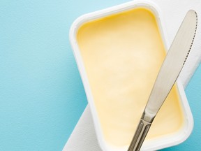 Margarine got its name after Michel Chevreul, a French chemist, isolated an acidic substance from animal fat that formed intriguing pearly drops. He named it margaric acid, after the Greek for "pearl."