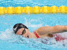 Summer McIntosh of Toronto races to a silver medal in the women's 400-metre freestyle final on Day 1 of the Budapest 2022 FINA World Championships.
