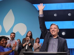 Premier François Legault makes a closing speech at the CAQ convention in Drummondville May 29, 2022.