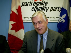Keith Henderson at the launch of the Equality Party's election campaign in Montreal in 2003. Today he is a member of the exploratory committee of the Canadian Party of Quebec.