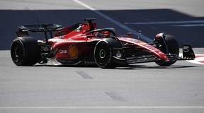Ferrari's Charles Leclerc in action at the Azerbaijan Grand Prix