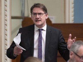 PQ MNA Sylvian Gaudreault, seen in a file photo, tabled a motion Tuesday, but CAQ parliamentary leader Simon Jolin-Barrette refused to allow it to be debated.