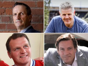 Newly appointed Canadiens ambassadors Guy Carbonneau (top left), Chris Nilan (top right), Vincent Damphousse (bottom left) and Patrice Brisebois (bottom right).