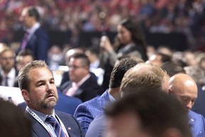 Montreal Canadiens owner Geoff Molson watches as teams announce their picks during the NHL Draft in Montreal on Thursday, July 7, 2022.