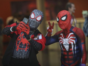A Spidermen selfie at the Montreal Comiccon. The pop-culture fan convention runs from July 8-10.