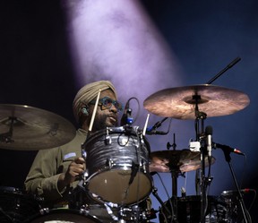 Questlove, drummer and frontman of The Roots, performs during the closing concert of the Montreal Jazz Festival on Saturday, July 9, 2022.