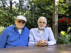 Roger Thibault and Theo Wouters at their home.