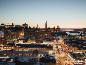 A view overlooking Ottawa's ByWard Market neighbourhood. The new ByWard Night Market operates Thursdays through Sept. 1.