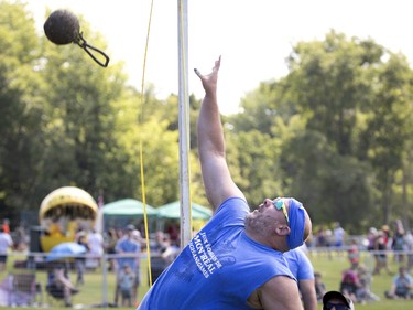 The weight over bar competition at the Montreal Highland games in Montreal on Sunday, July 31, 2022.
