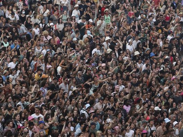 Some of the enormous crowd on Day 3 of the Osheaga festival at Jean-Drapeau Park in Montreal Sunday, July 31, 2022.