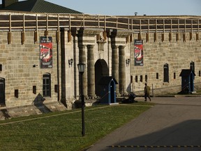 People walk around the Citadelle of Quebec on July 26, 2022. Pope Francis is scheduled to give public remarks this week at the Citadelle, a star-shaped fortress overlooking the St. Lawrence River and the old city, as part of his “pilgrimage of penance.”