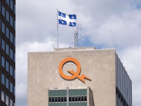The Hydro-Quebec building is pictured on June 21, 2016 in Montreal.